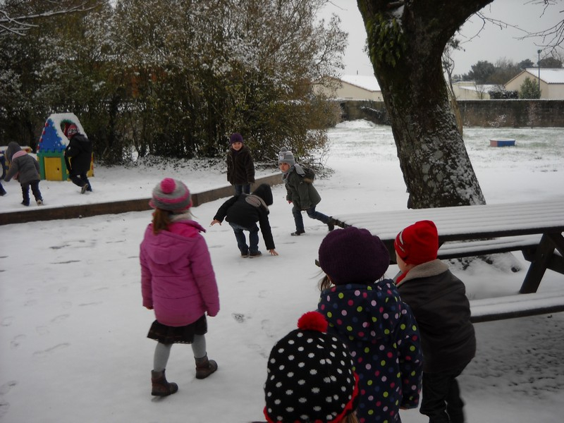 La neige à l'école