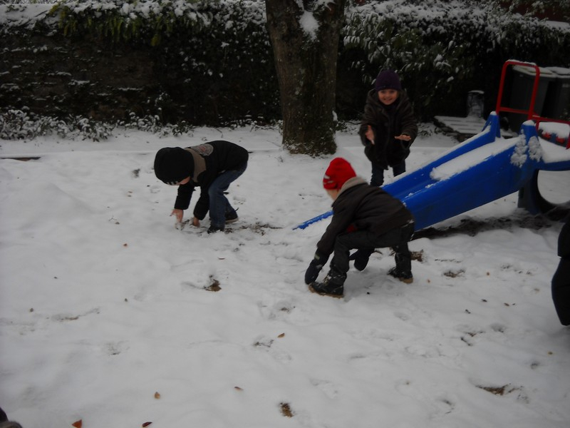 La neige à l'école